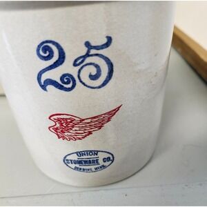Red Wing Pottery Miniature 25 Gallon Advertising Candy Crock, 4 1/2" Tall Marked